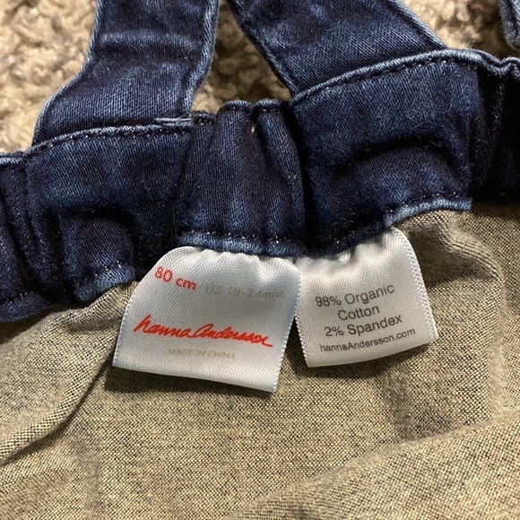 Hanna Andersson toddler denim overall dress | size 18-24m - Picture 5 of 5